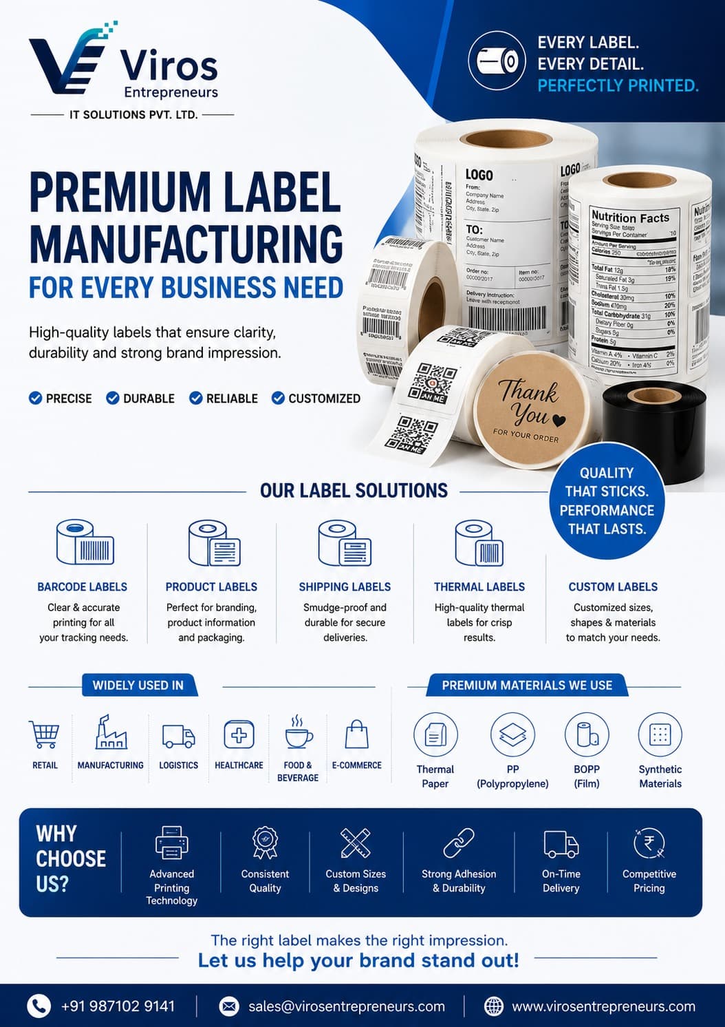 Viros Entrepreneurs - Premium Label Manufacturing For Every Business Need